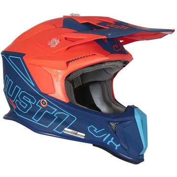 Casco cross enduro Just1 J18 Mips Vertigo arancio blu - Moto Adventure