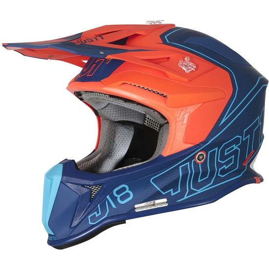 Casco cross enduro Just1 J18 Mips Vertigo arancio blu - Moto Adventure