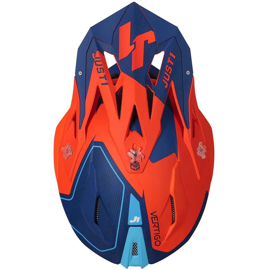 Casco cross enduro Just1 J18 Mips Vertigo arancio blu - Moto Adventure