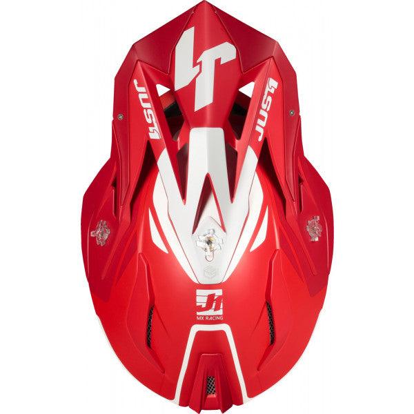 Casco cross Just1 J18 Mips Pulsar in fibra bianco rosso opaco - Moto Adventure