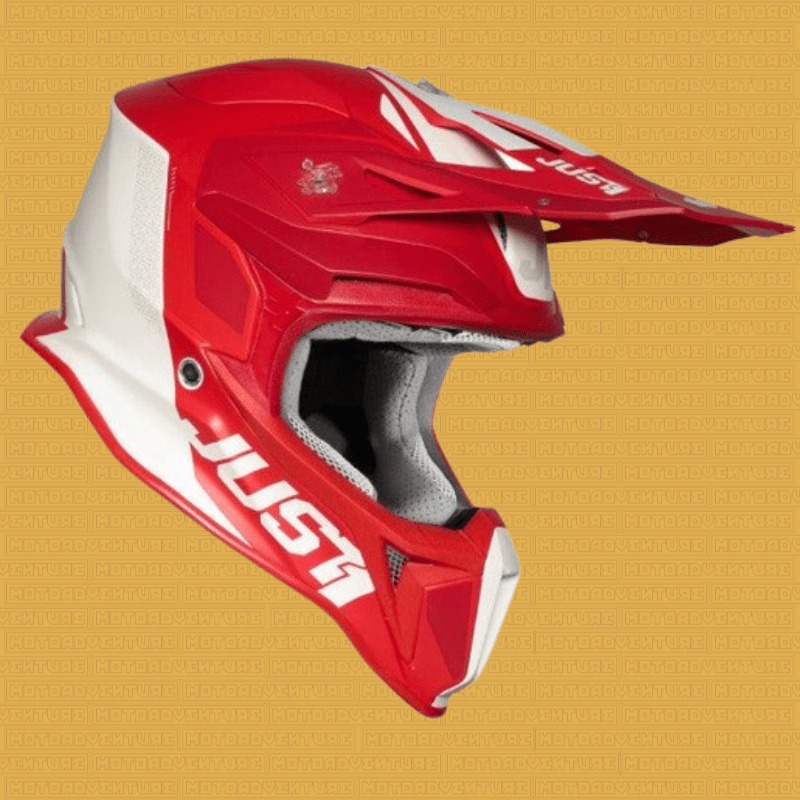 Casco cross Just1 J18 Mips Pulsar in fibra bianco rosso opaco - Moto Adventure
