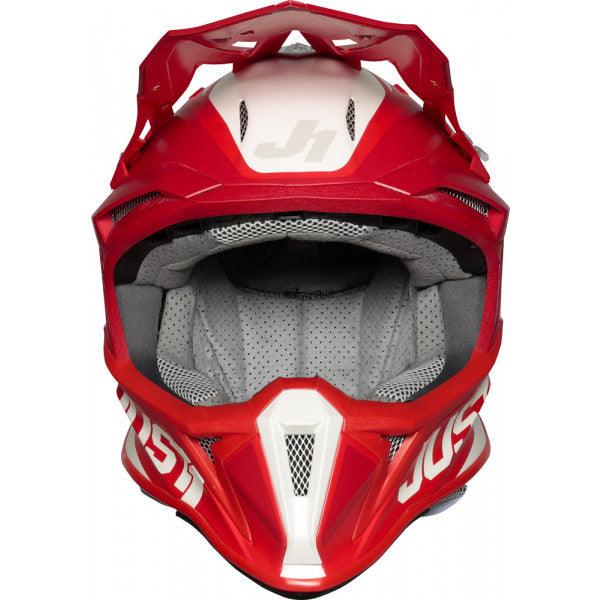 Casco cross Just1 J18 Mips Pulsar in fibra bianco rosso opaco - Moto Adventure