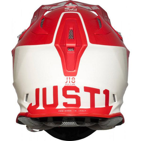 Casco cross Just1 J18 Mips Pulsar in fibra bianco rosso opaco - Moto Adventure