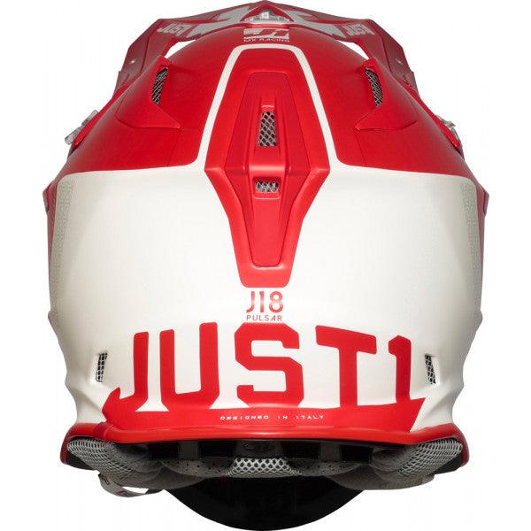 Casco cross Just1 J18 Mips Pulsar in fibra bianco rosso opaco - Moto Adventure