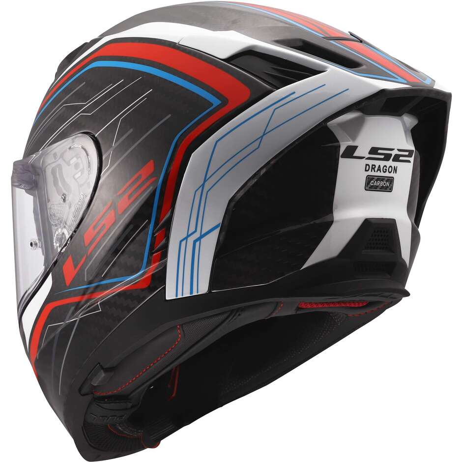 Casco integrale LS2 FF807 Dragon Carbon SUBIC Bianco Blu Rosso - Moto Adventure