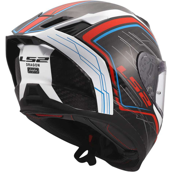 Casco integrale LS2 FF807 Dragon Carbon SUBIC Bianco Blu Rosso - Moto Adventure