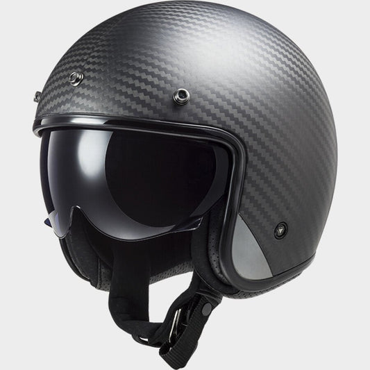 Casco jet LS2 OF601 BOB Carbon STAR Arancio - Moto Adventure