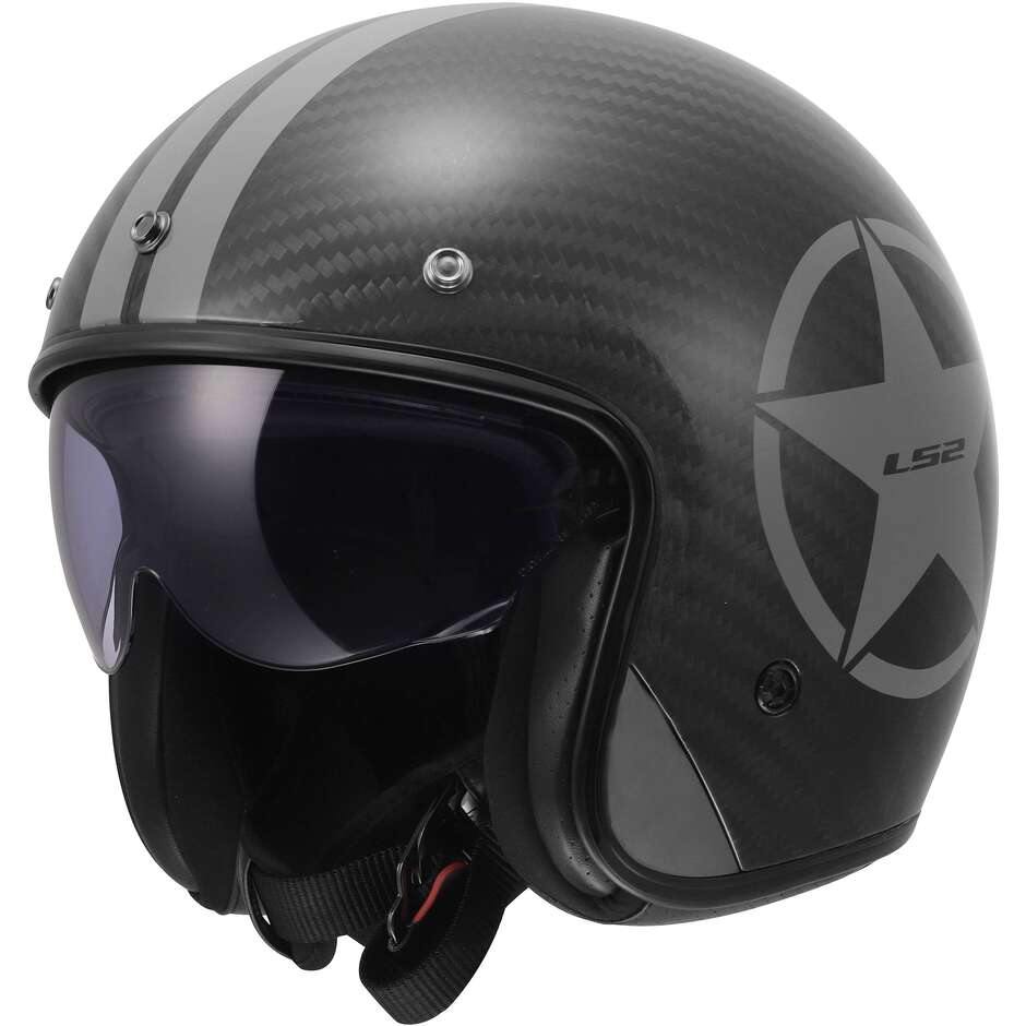 Casco jet LS2 OF601 BOB in carbonio Carbon - Moto Adventure