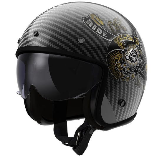 Casco jet LS2 OF601 BOB in carbonio Carbon - Moto Adventure