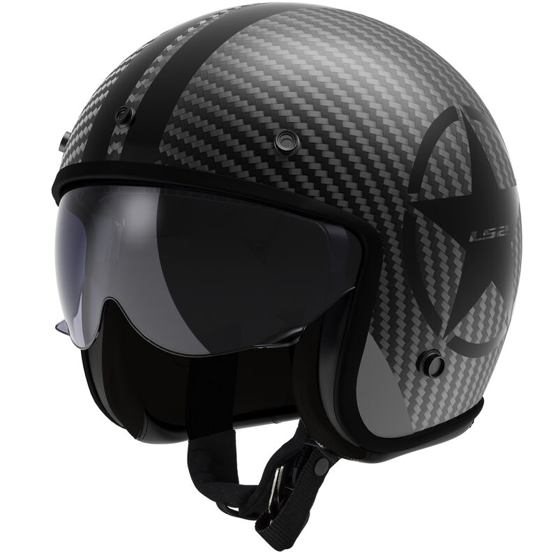 Casco jet LS2 OF601 BOB in carbonio Carbon - Moto Adventure