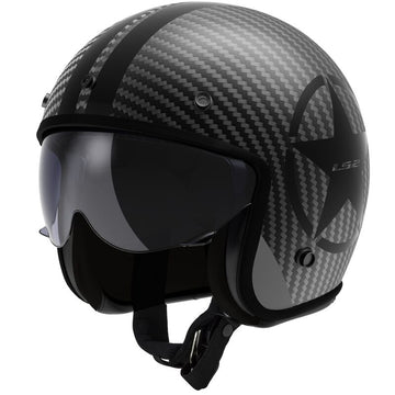 Casco jet LS2 OF601 BOB in carbonio Carbon - Moto Adventure