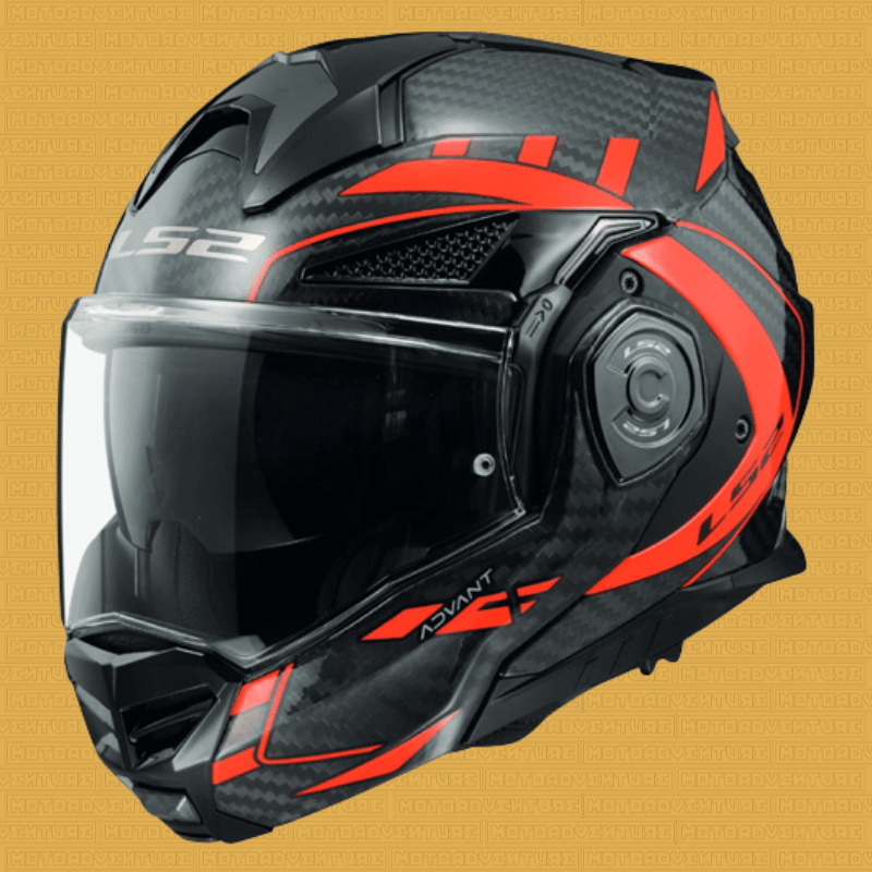 Casco LS2 Advant X Carbon ECE2206 Future Rosso nero - Moto Adventure