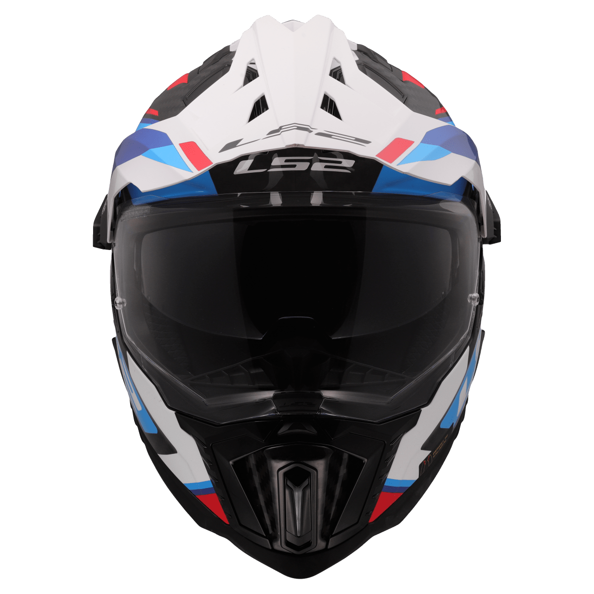 Casco LS2 MX701 C EXPLORER 2206 Carbon Frontier II White blu - Moto Adventure