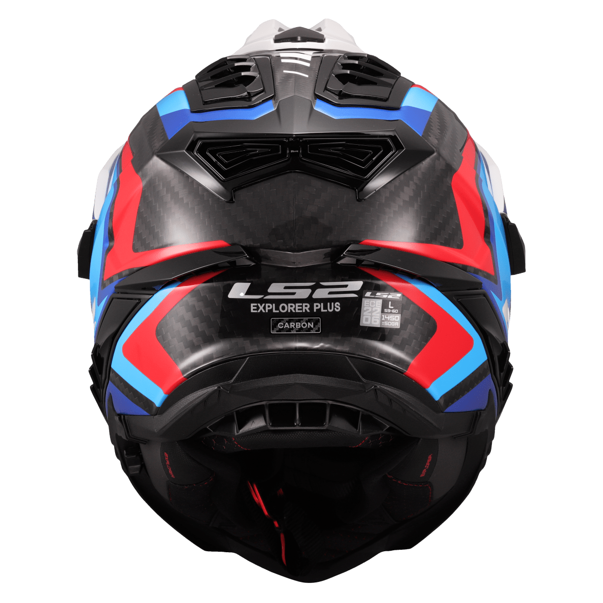 Casco LS2 MX701 C EXPLORER 2206 Carbon Frontier II White blu - Moto Adventure