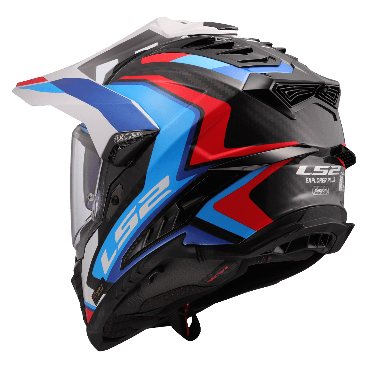 Casco LS2 MX701 C EXPLORER 2206 Carbon Frontier II White blu - Moto Adventure