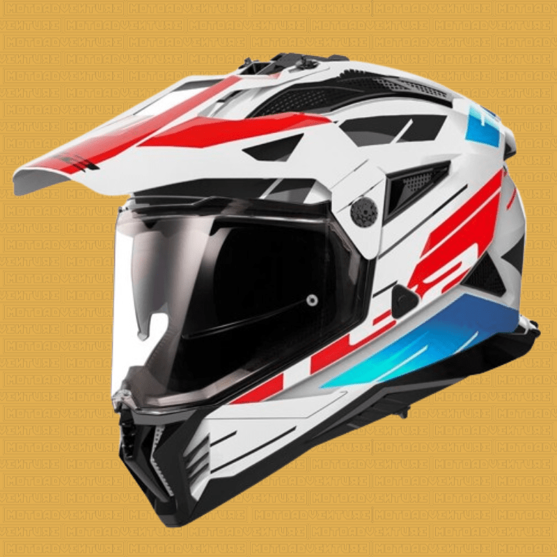 Casco LS2 MX702 Pioneer 2 Namib bianco blu rosso - Moto Adventure