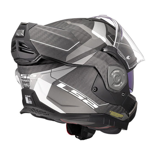 Casco modulare LS2 FF901 Advant X Carbon Horizon Argento-Grigio - Moto Adventure