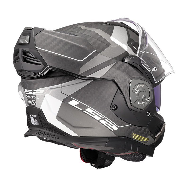 Casco modulare LS2 FF901 Advant X Carbon Horizon Argento-Grigio - Moto Adventure