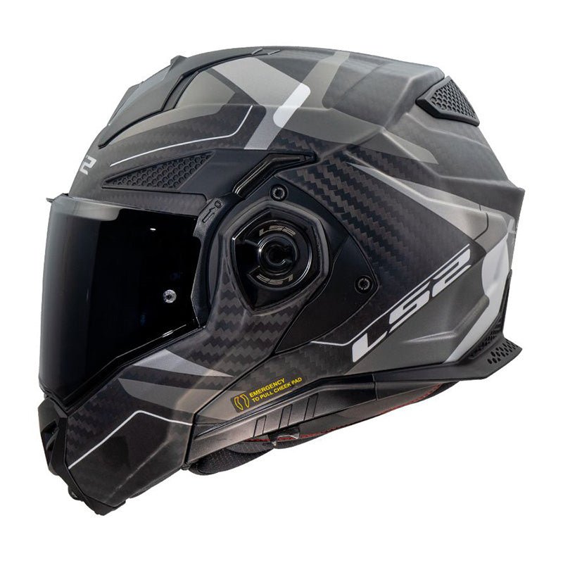Casco modulare LS2 FF901 Advant X Carbon Horizon Argento-Grigio - Moto Adventure