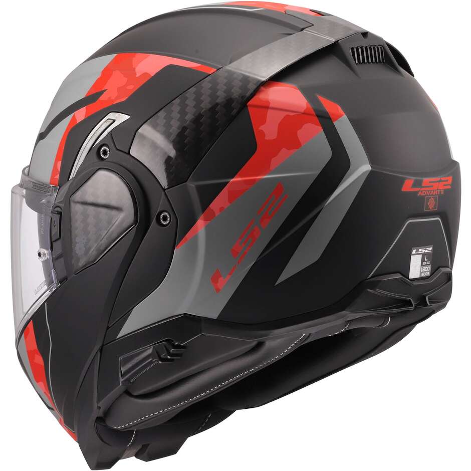 Casco modulare LS2 FF910 Advant 2 GLIDE BLACK GREY RED - Moto Adventure