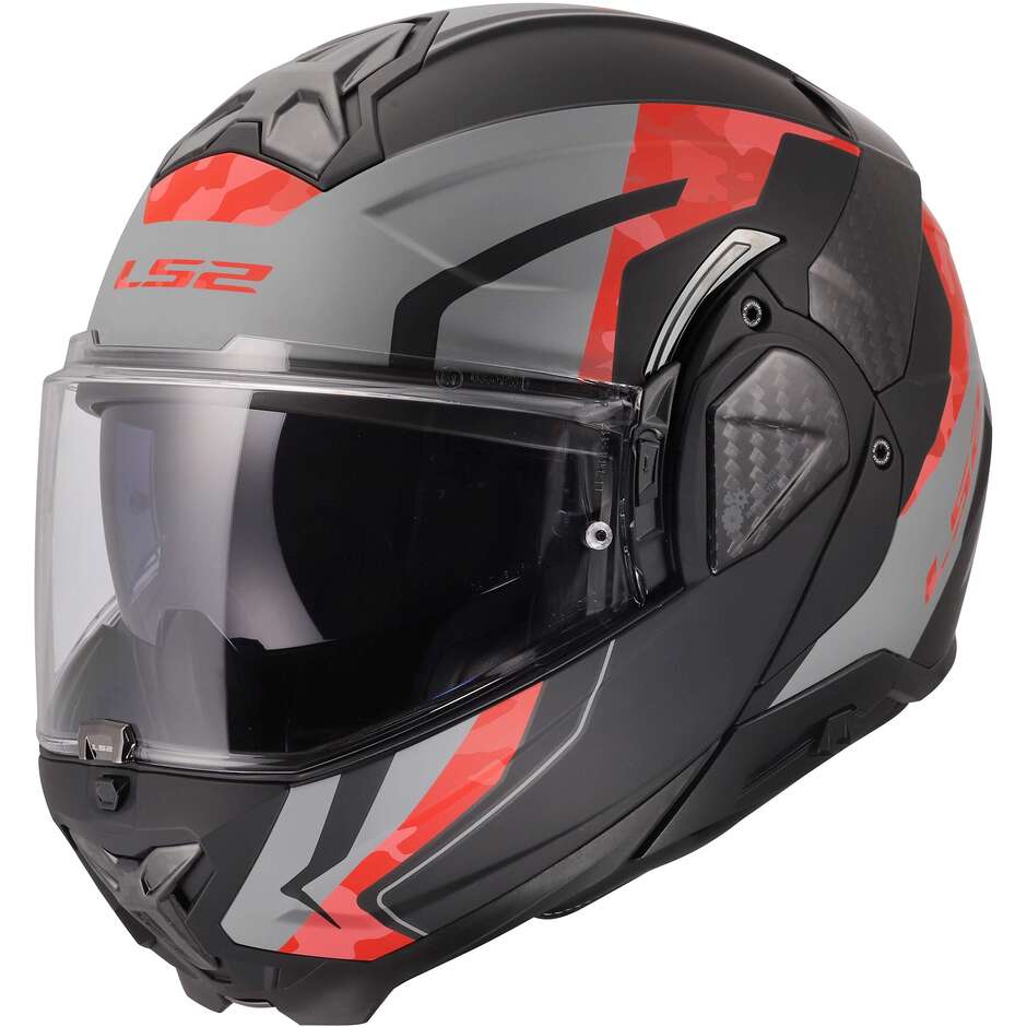 Casco modulare LS2 FF910 Advant 2 GLIDE BLACK GREY RED - Moto Adventure