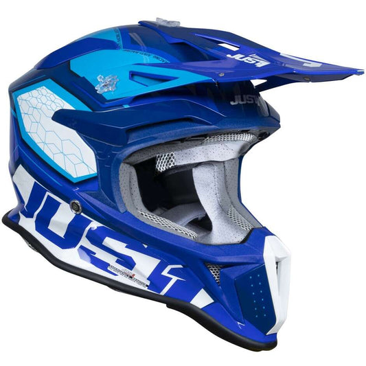 Casco Cross Enduro Just1 J18 HEXA Blu