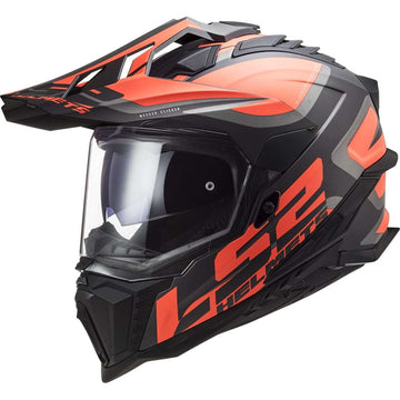 Casco Adventure LS2 MX701 EXPLORER in fibra ECE2206 Alter nero opaco arancio