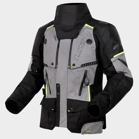 Giacca LS2 Apollo BLACK DARK GREY H - V YELLOW - Moto Adventure