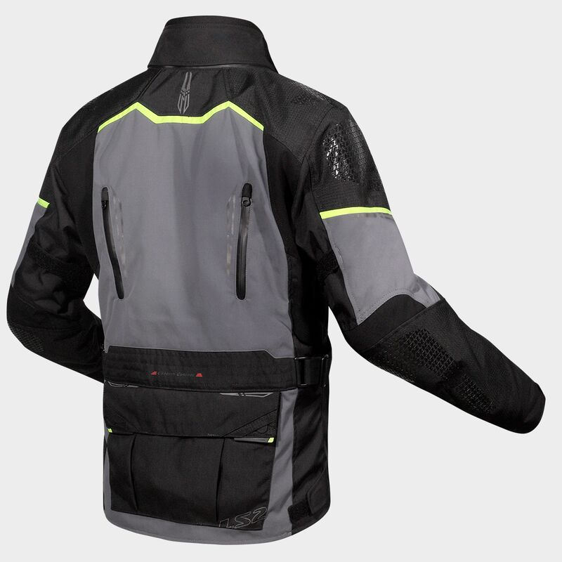 Giacca LS2 Apollo BLACK DARK GREY H - V YELLOW - Moto Adventure