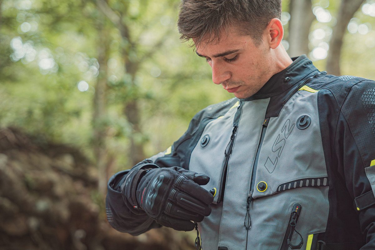 Giacca LS2 Apollo BLACK DARK GREY H - V YELLOW - Moto Adventure