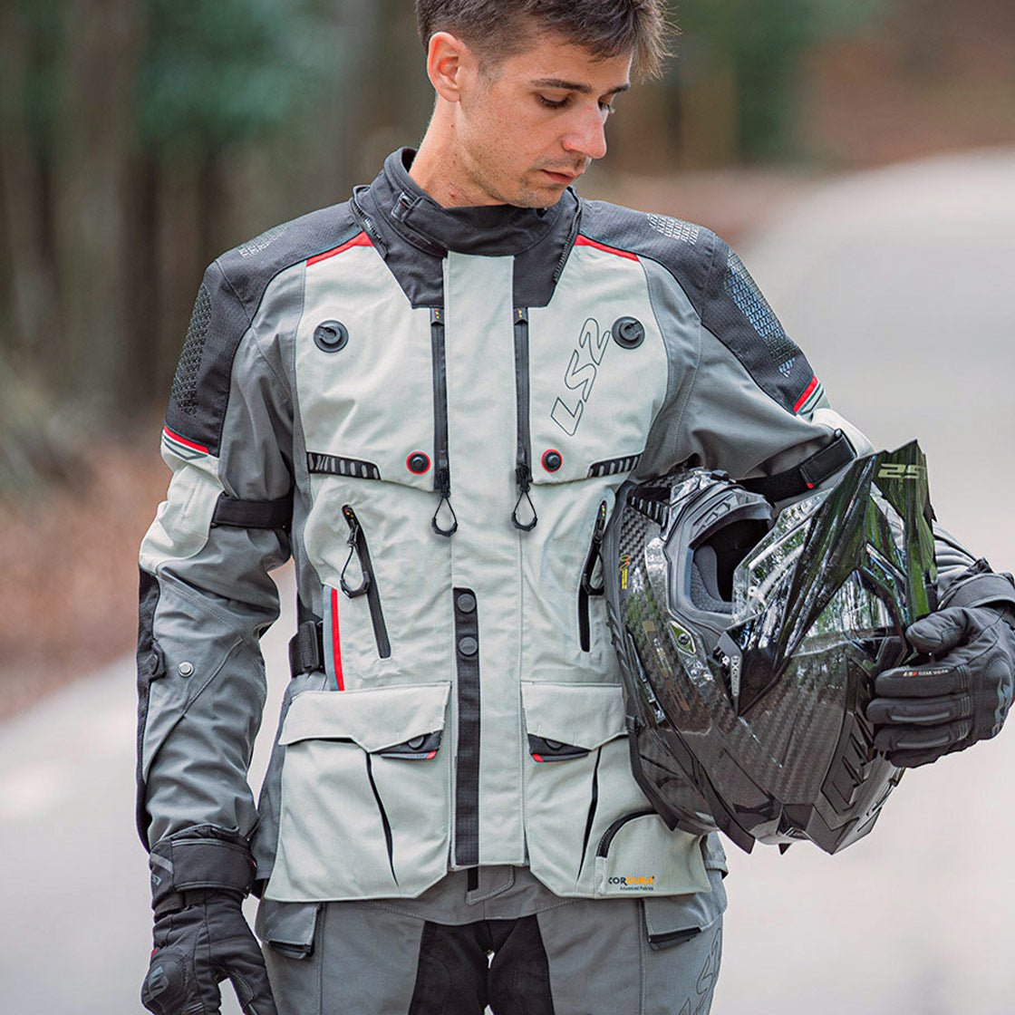 Giacca LS2 Apollo BLACK DARK GREY H - V YELLOW - Moto Adventure