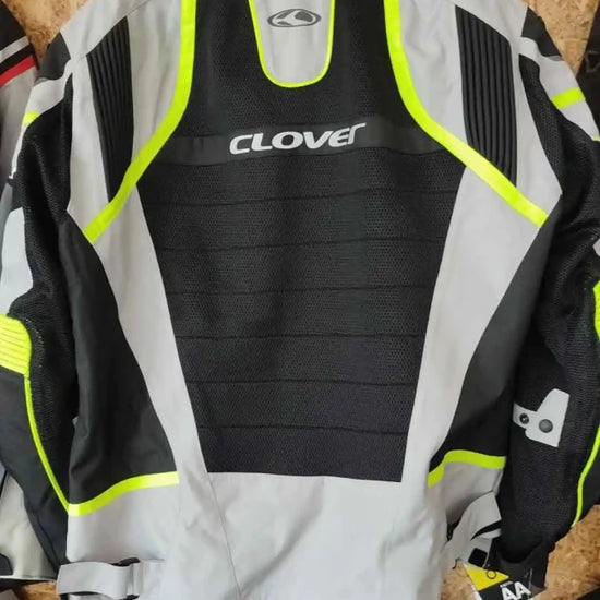 Giubbotto donna Clover Rainjet 2 WP Grigio chiaro giallo - Moto Adventure