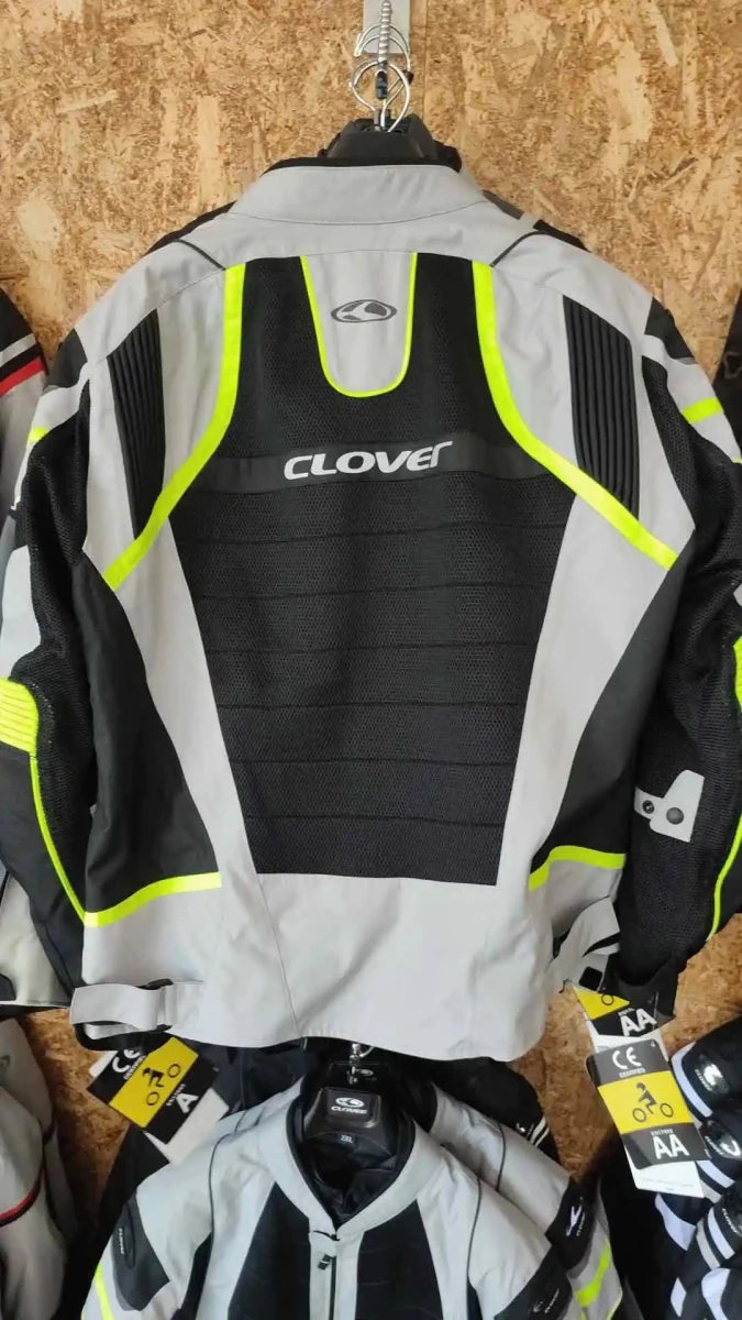 Giubbotto donna Clover Rainjet 2 WP Grigio chiaro giallo - Moto Adventure