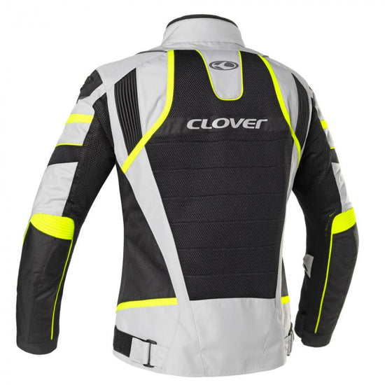 Giubbotto donna Clover Rainjet 2 WP Grigio chiaro giallo - Moto Adventure