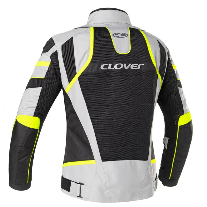Giubbotto donna Clover Rainjet 2 WP Grigio chiaro giallo - Moto Adventure