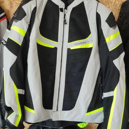 Giubbotto donna Clover Rainjet 2 WP Grigio chiaro giallo - Moto Adventure