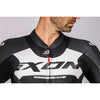 Tuta Intera in Pelle Ixon JACKAL Nero Bianco Rosso - Moto Adventure