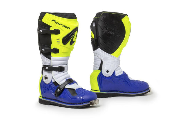 STIVALI BAMBINO MOTO CROSS SHOT RACE 2 KID BLU YELLOW GIALLO FLUO