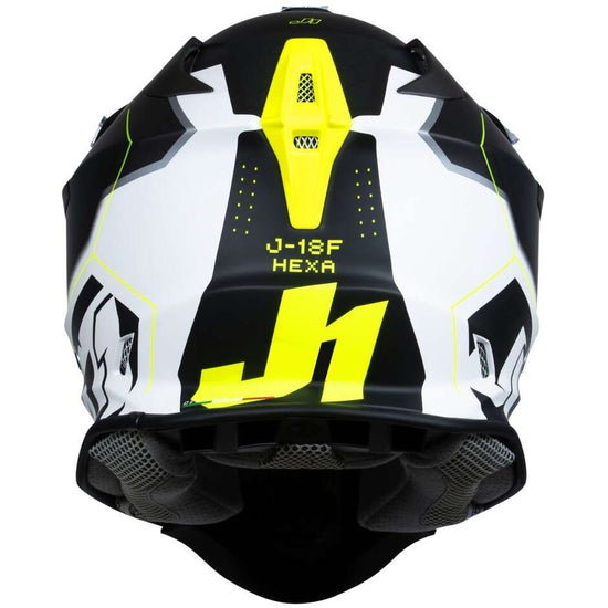 Casco cross enduro Just1 J18 Hexa bianco giallo nero - Moto Adventure