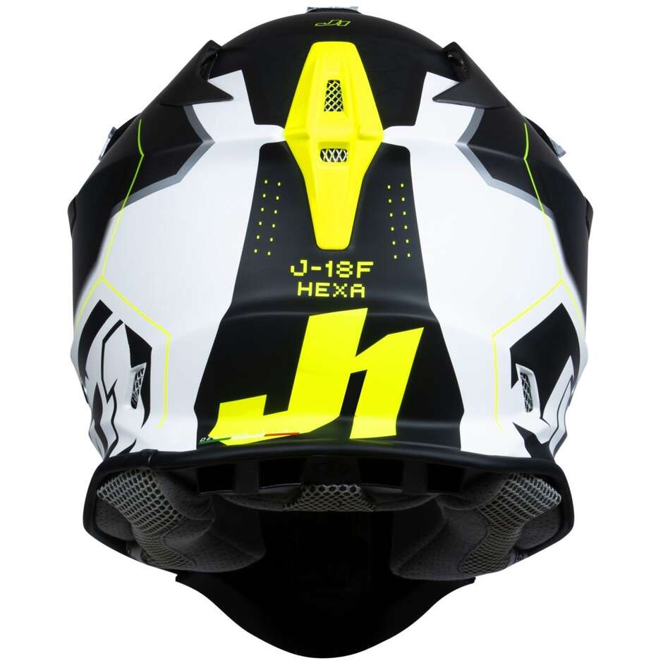 Casco cross enduro Just1 J18 Hexa bianco giallo nero - Moto Adventure