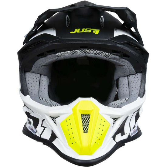 Casco cross enduro Just1 J18 Hexa bianco giallo nero - Moto Adventure