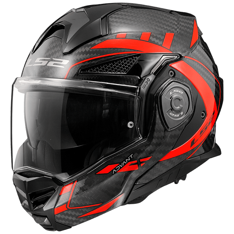 Casco LS2 Advant X Carbon ECE2206 Future Rosso nero - Moto Adventure
