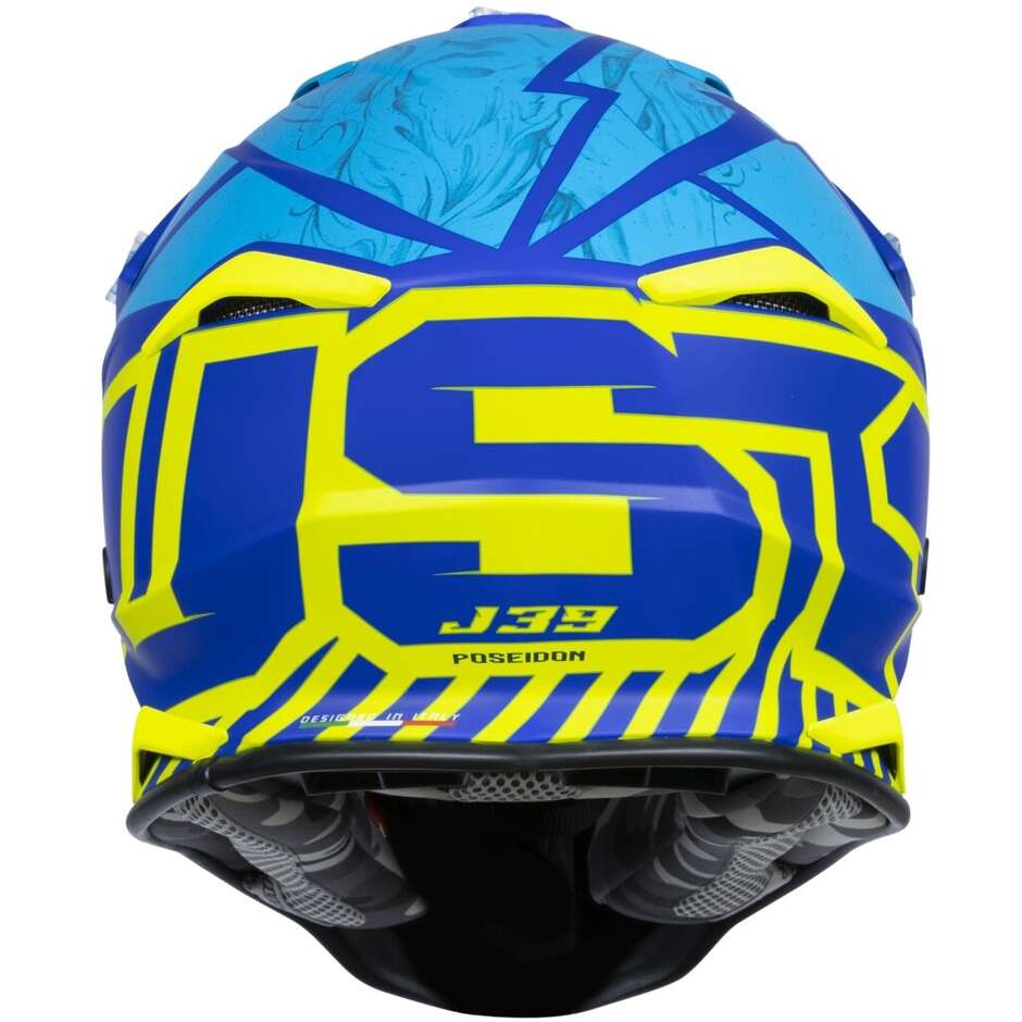 Casco motocross Just1 J39 Poseidon blu giallo fluo