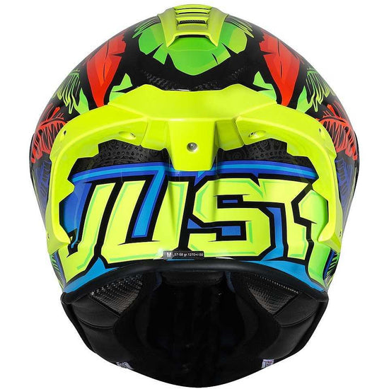 Casco Moto Integrale In Carbonio Just1 J-GPR TRIBE Blu Giallo Fluo Carbon - Moto Adventure