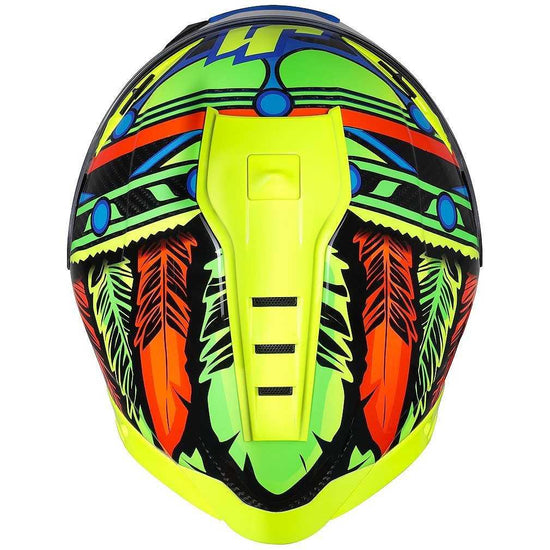 Casco Moto Integrale In Carbonio Just1 J-GPR TRIBE Blu Giallo Fluo Carbon - Moto Adventure