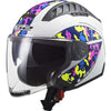 Casco Moto Jet Ls2 OF600 COPTER Crispy bianco giallo blu viola - Moto Adventure