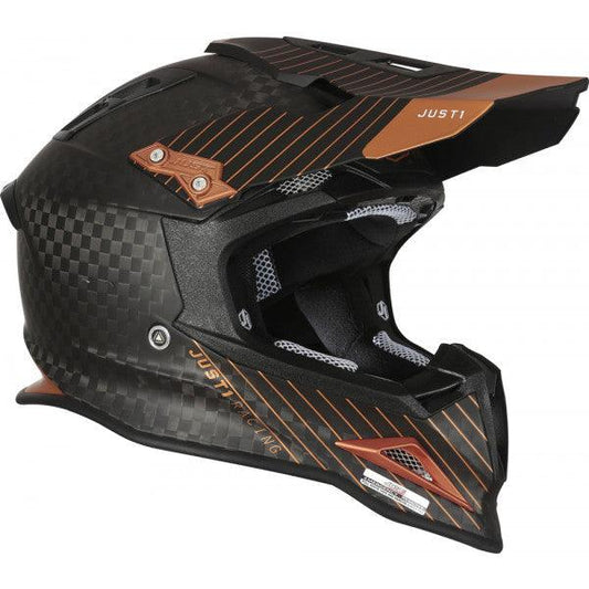 Casco cross Just1 J12 Pro 10th Anniversary Bronzo Nero Bianco Carbonio - Moto Adventure