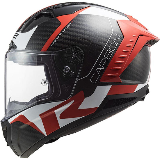 Casco integrale LS2 FF805 THUNDER C RACING in carbonio Rosso Bianco - Moto Adventure