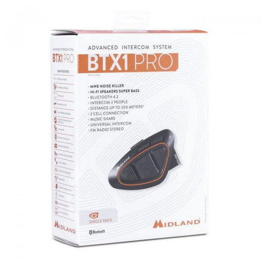 Interfono Bluetooth Midland BTX1 PRO NR Singolo - Moto Adventure