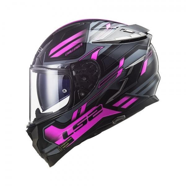 Casco Integrale LS2 FF327 CHALLENGER SOLID in fibra Titanio rosa - Moto Adventure